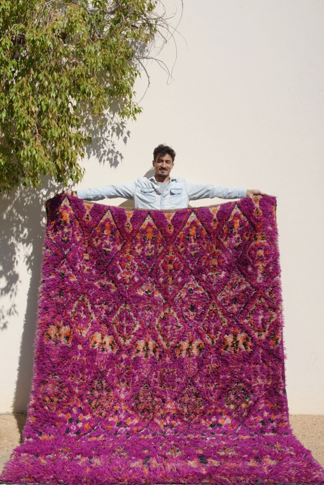 Large Purple Printed Wool Beni M'Guild